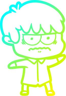 Bir insan tarafından çizilmiş soğuk gradyan çizgi film karakteri.