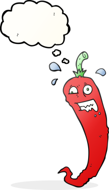 Bir insan tarafından çizilmiş sıcak kırmızı biberli balon çizimi.