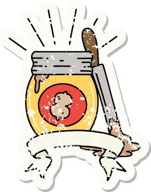 Bir insan tarafından çizilmiş eski bir dövme stili fıstık ezmesi.