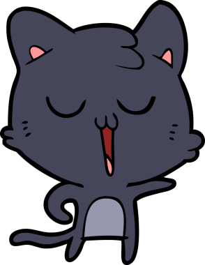 Bir insan tarafından çizilmiş çizgi film kedisi.