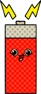 Bir insan tarafından çizilmiş bir bataryanın çizgi roman tarzı