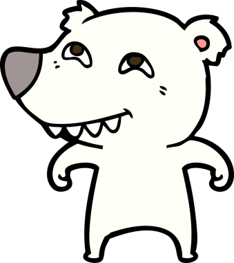 Bir insan tarafından çizilmiş kutup ayısı karikatürü