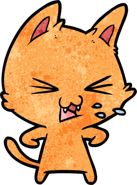 Bir insan tarafından çizilmiş kedi tıslaması.