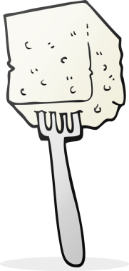 Bir insan tarafından çizilmiş tofu karikatürü.