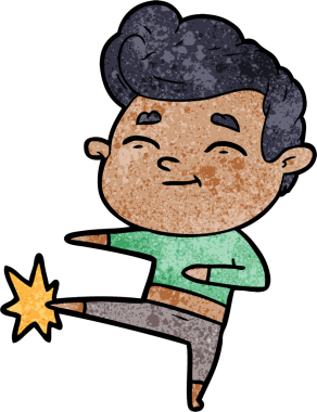 Bir insan tarafından çizilmiş mutlu çizgi film adamı.