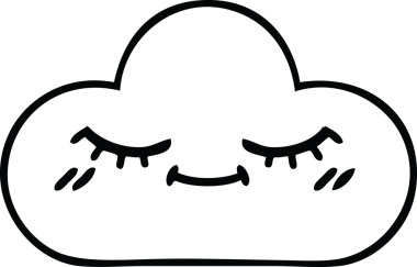 Bir insan tarafından çizilmiş beyaz bir bulutun çizgi çizimi