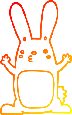 Bir insan tarafından çizilmiş çizgi film tavşanı çizimi