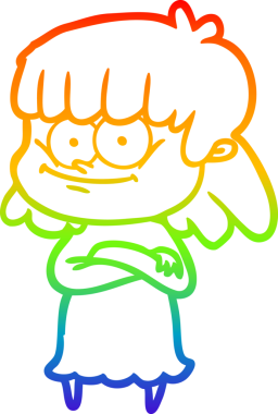 Bir insan tarafından çizilmiş gülümseyen bir karikatür çizimi.