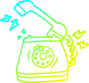 Bir insan tarafından çizilmiş eski bir telefon çiziminin soğuk gradyan çizimi