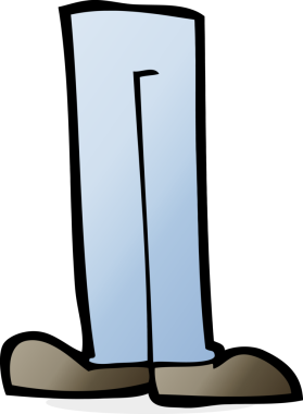 bir insan tarafından çizilmiş karikatür bacakları