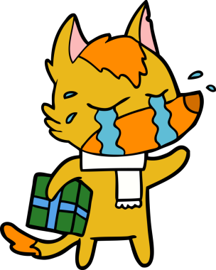 Bir insan tarafından çizilmiş tilki çizgi film karakteri.