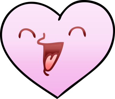 bir insan tarafından çizilmiş gölgeli neşeli bir kalp.