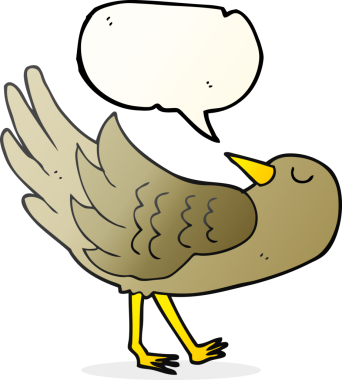 Bir insan tarafından çizilmiş serbest konuşma balonu karikatür kuşu