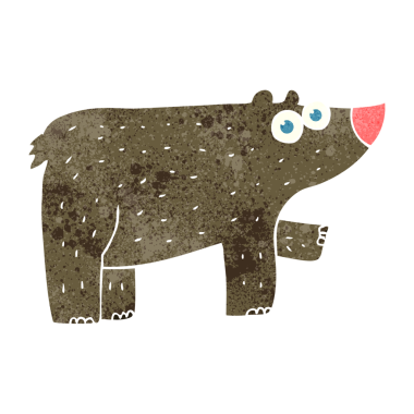 Bir insan tarafından çizilmiş serbest çizgi film ayısı.