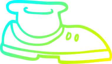 Bir insan tarafından çizilmiş çoraplı çizgi film ayakkabısı çizimi.