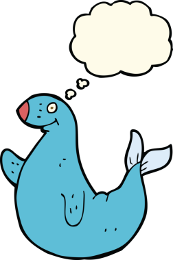 Bir insan tarafından çizilmiş düşünce baloncuklu karikatür mührü