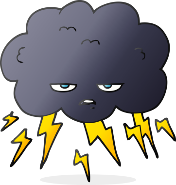 Bir insan tarafından çizilmiş serbest çizim gökgürültüsü bulutu