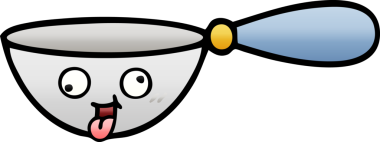 Bir insan tarafından çizilmiş bir kaşığın gölgelenmiş gölgesi.