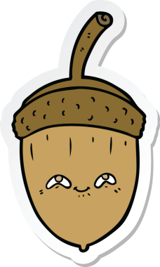 Bir insan tarafından çizilmiş bir palamut çıkartması.