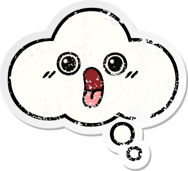 Bir insan tarafından çizilmiş tatlı bir çizgi film düşünce balonunun sıkıntılı çıkartması.