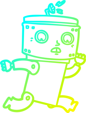 Bir insan tarafından çizilmiş soğuk gradyan robot çizimi