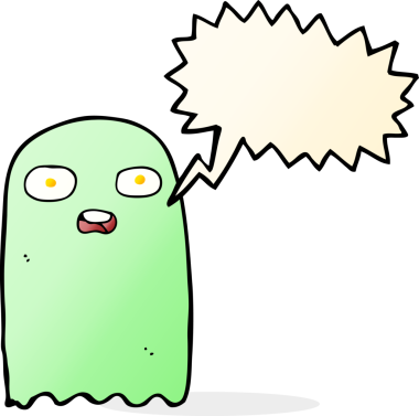 Bir insan tarafından çizilmiş komik bir çizgi film hayaleti.