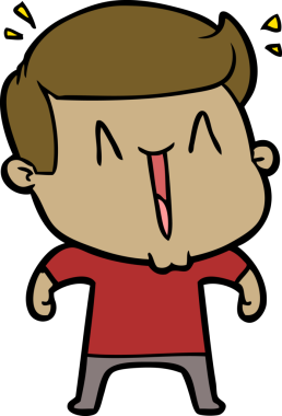 Bir insan tarafından çizilmiş heyecanlı bir çizgi film.