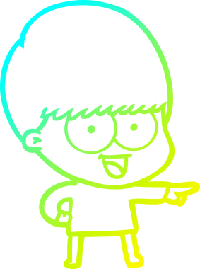 Bir insan tarafından çizilmiş mutlu çizgi film çocuğu çizimi.