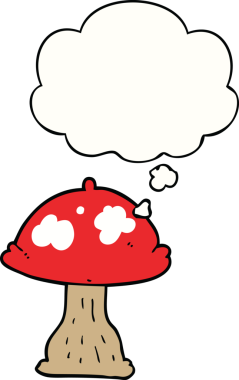 Bir insan tarafından çizilmiş düşünce baloncuklu mantar.