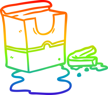 gökkuşağı gradyan çizgisi bir insan tarafından çizilmiş boş patates kızartması kutusunun çizimi