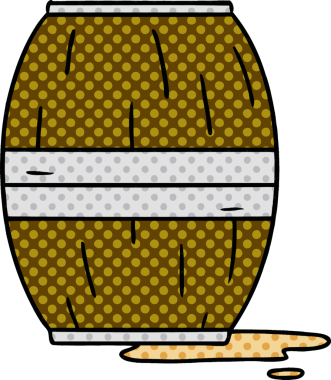 Bir insan tarafından çizilmiş bir şarap fıçısının karalaması.