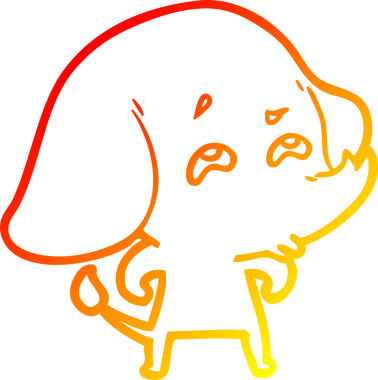 Bir insan tarafından çizilmiş bir filin sıcak çizgi çizimi