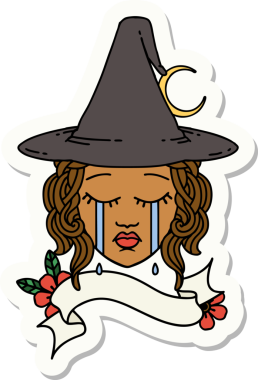 Bir insan tarafından çizilmiş insan cadı karakterinin çıkartması.