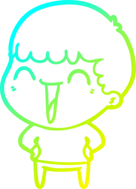 Bir insan tarafından çizilmiş mutlu bir adamın soğuk çizgi çizimi.