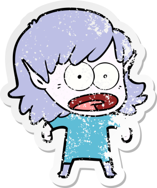 Bir karikatürün sıkıntılı çıkartması bir insan tarafından çizilmiş elf kızı şok etti.