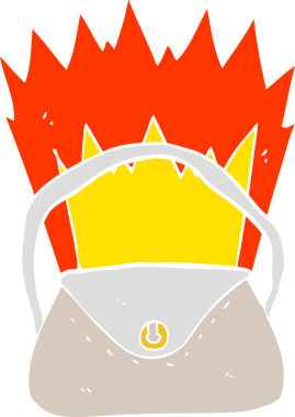 Bir insan tarafından çizilen cüzdanın düz renk çizimi