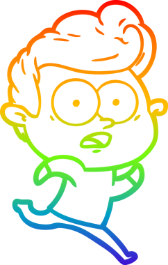 Bir insan tarafından çizilmiş gökkuşağı gradyan çizgi çizimi.