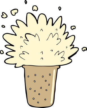 Bir insan tarafından çizilmiş köpüklü bira çizgi filmi.