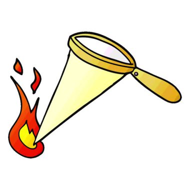 Basit bir döngü çizgi film karalama büyüteci.