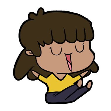 Basit bir çizgi film kadını.