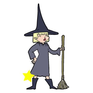 Basit bir döngü çizgi film cadısı