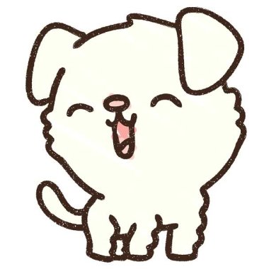 Basit bir döngülü Sevimli Köpek Tebeşiri Çizimi