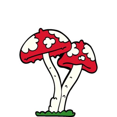 Basit bir döngülü çizgi film karalama mantarı.