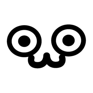 Basit bir döngü hareketli dik dik bakan hayvan yüzü simgesi