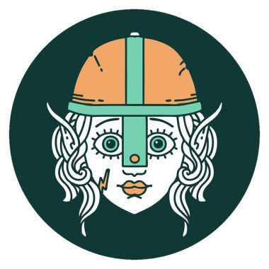 Elf dövüşçüsü karakterinin basit bir canlandırma simgesi