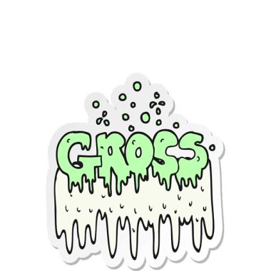 Bir çizgi filmin iğrenç sembolünün basit bir döngü canlandırmalı çıkartması.