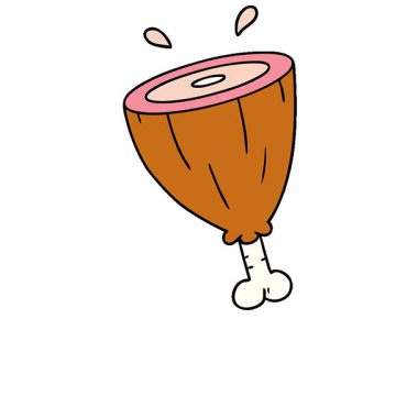 Basit bir döngü çizilmiş el çizimi jambon karalaması.