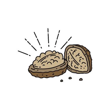 Geleneksel dövmeli ceviz kabuklu basit bir canlandırma.