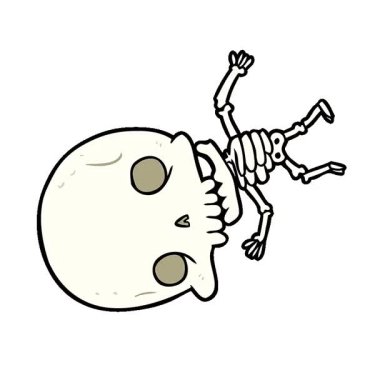 Basit bir çizgi film animasyonu dans eden iskelet.