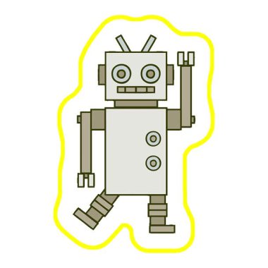 Dans eden bir robotun basit bir çizgi filmi.